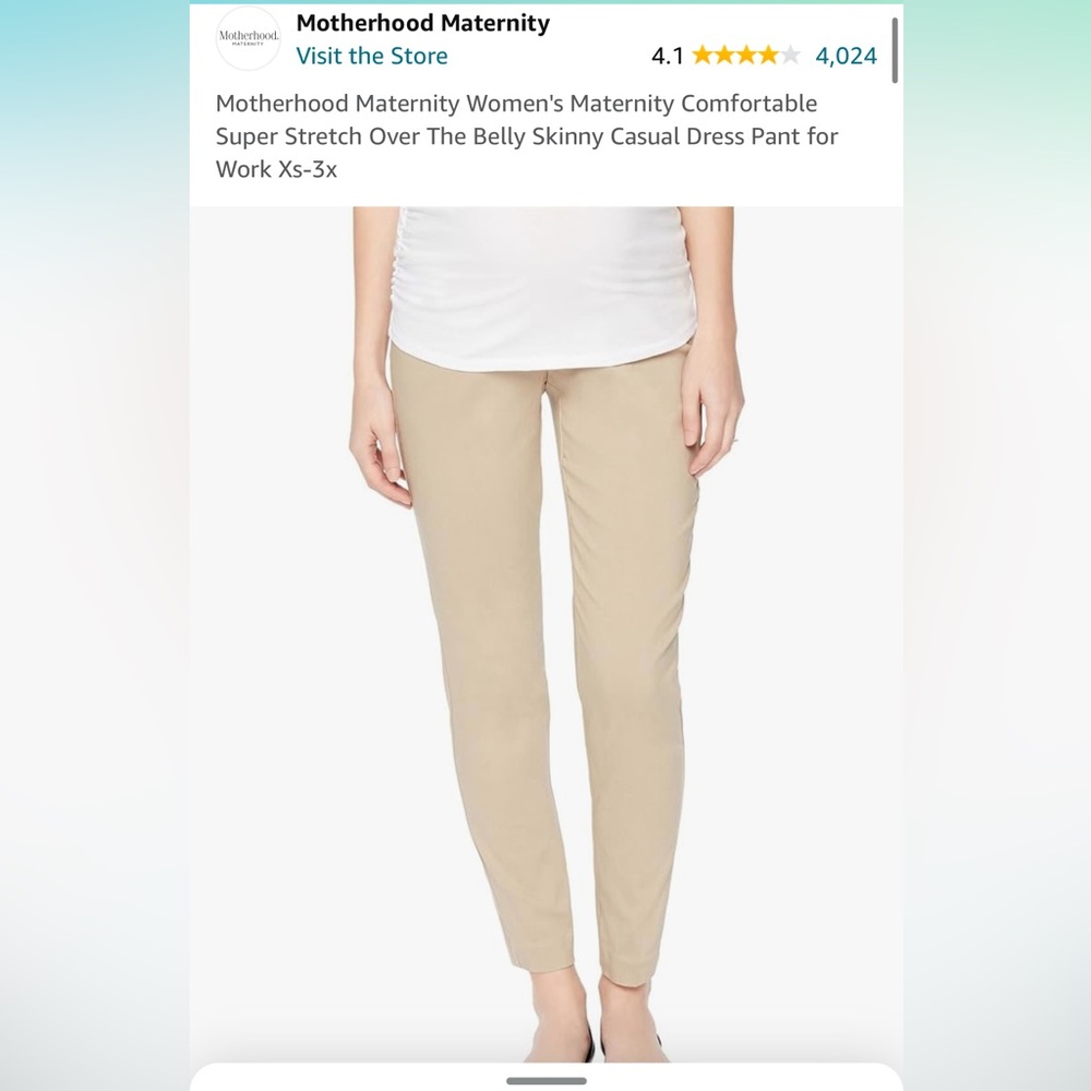 Like new XS Motherhood Maternity khaki
Super Stretch Over The Belly Skinny Pant